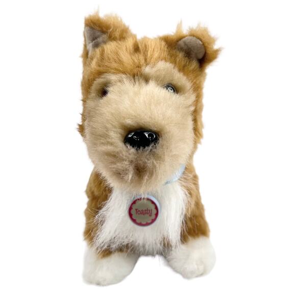 American Girl Brand TOASTY PUPPY DOG Collie Pet Plush Toy &  Name Collar NWOT - Picture 8 of 8